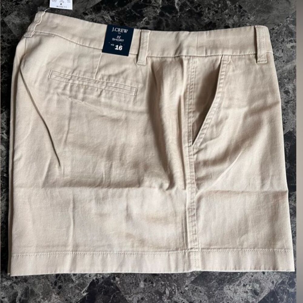 J Crew Size 16 Women's 3.5" Chino Short Classic 100% Cotton Beach Khaki $59